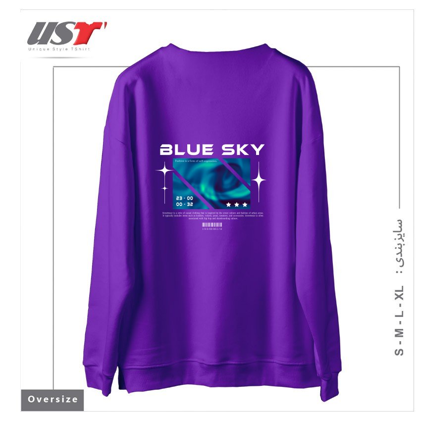 طرح typography 12 سوییشرت اورسایزرنگ بنفش