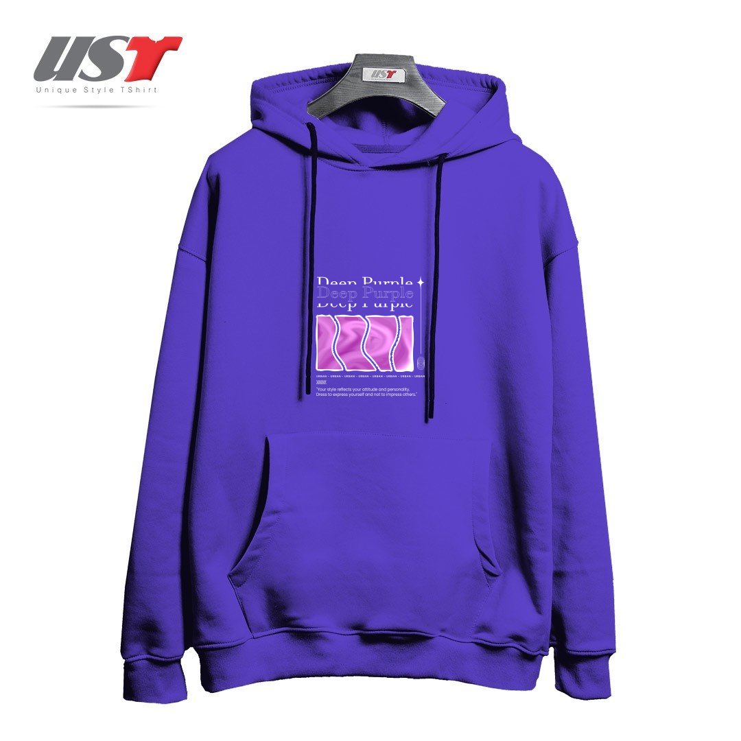 طرح typography 13 هودی اورسایزرنگ بنفش