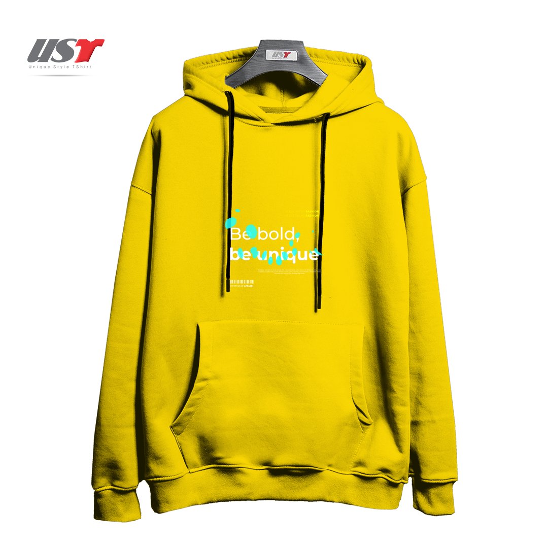 طرح typography 15 هودی اورسایزرنگ زرد