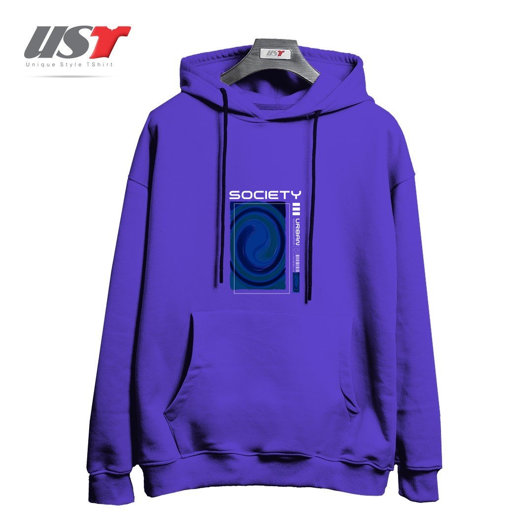 طرح typography 17 هودی اورسایزرنگ بنفش