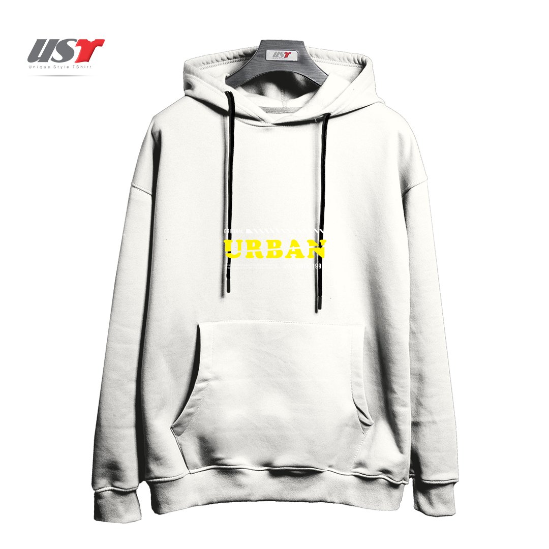 طرح typography 18 هودی اورسایزرنگ سفید