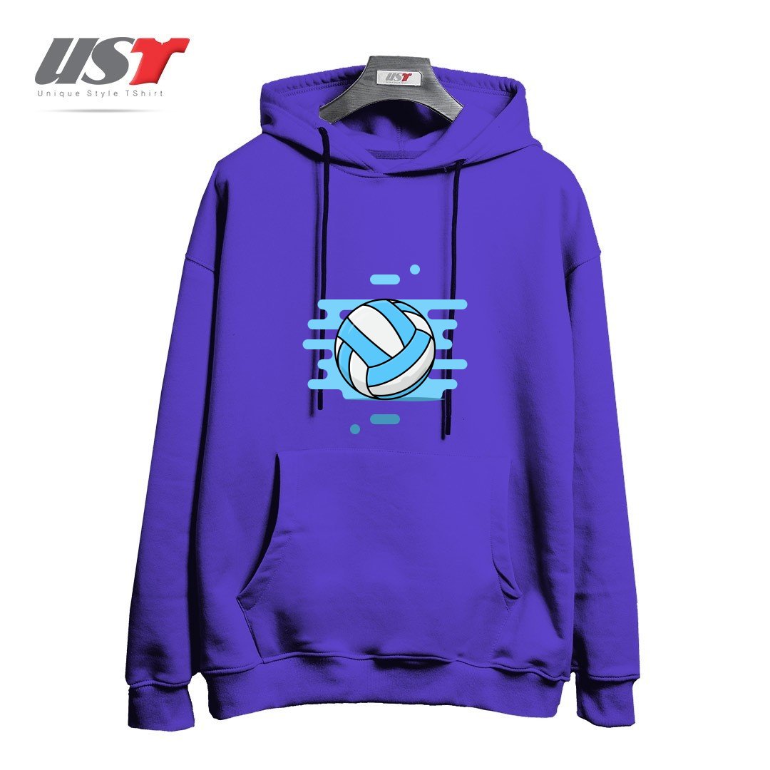 طرح VOLLEYBALL BALL هودی اورسایزرنگ بنفش