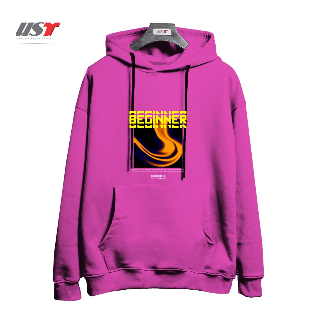 طرح typography 19 هودی اورسایزرنگ صورتی