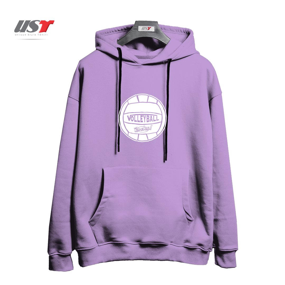 طرح VOLLEYBALL SIMPLY ROCKS هودی اورسایزرنگ یاسی