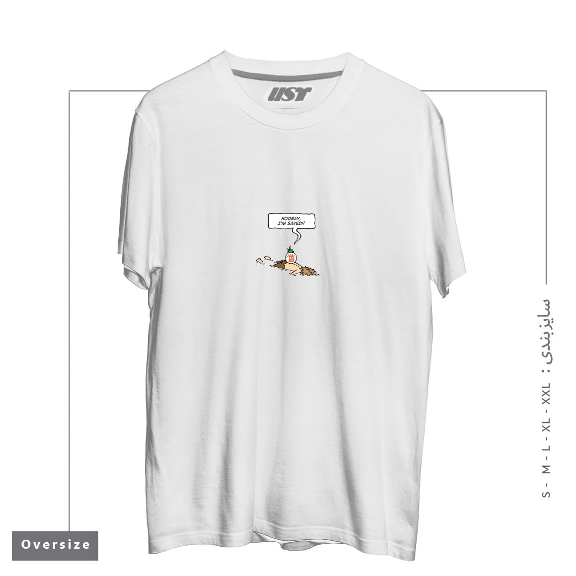 طرح WILSON LIVES تیشرت اورسایزرنگ سفید