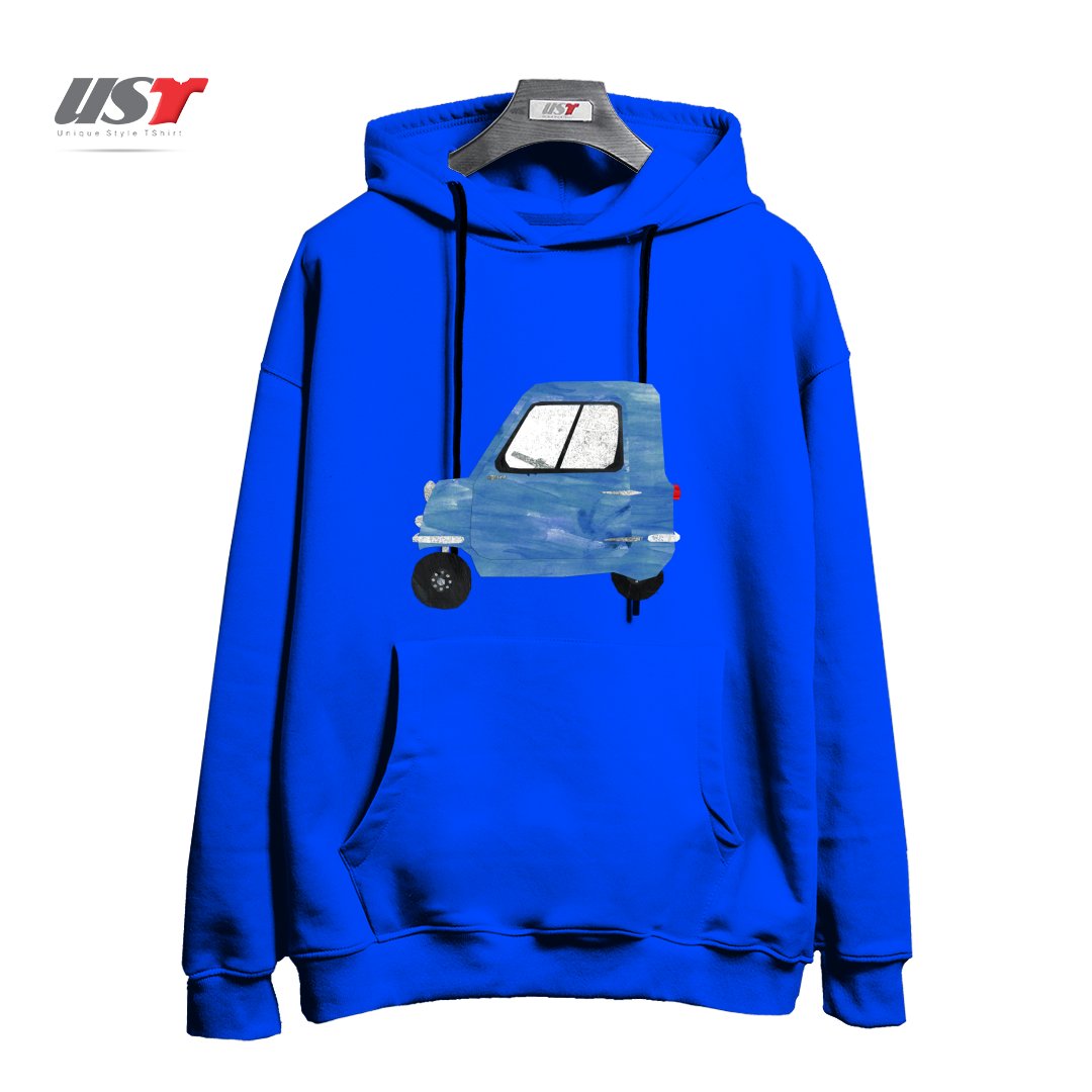 طرح CAR - PEEL P50 هودی اورسایزرنگ آبی شالی