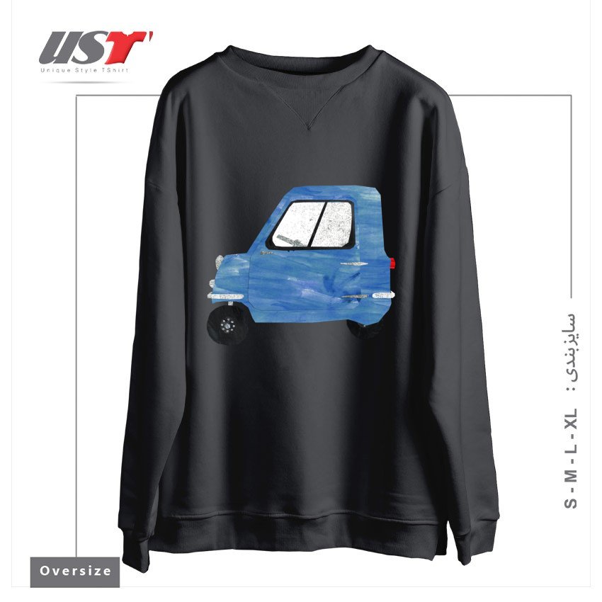سوییشرت اورسایز طرح CAR - PEEL P50