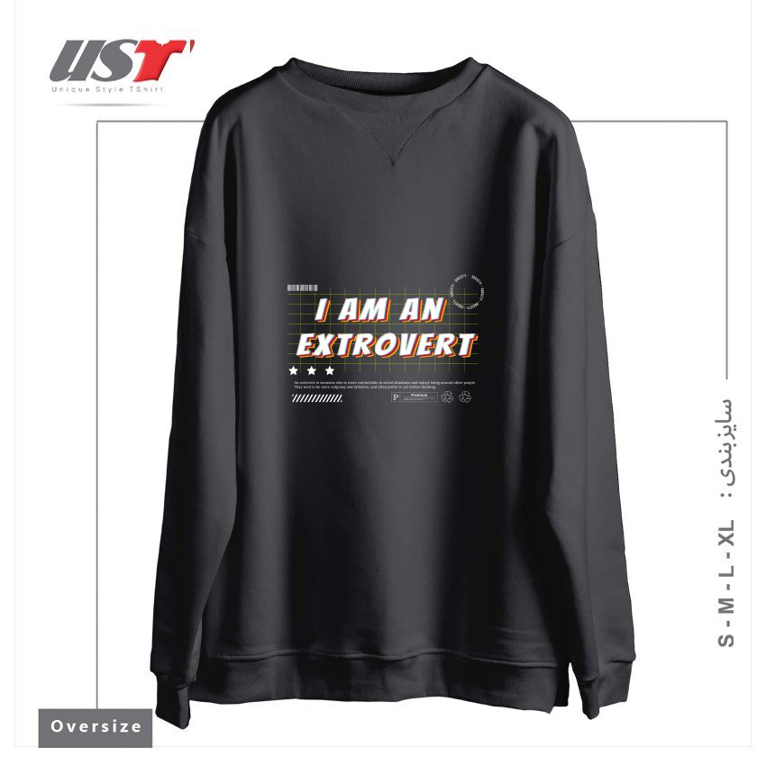 سوییشرت اورسایز طرح typography 23