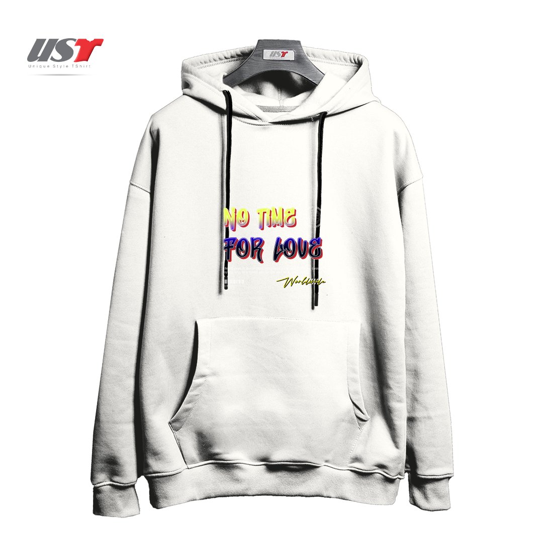 طرح typography 26 هودی اورسایزرنگ سفید