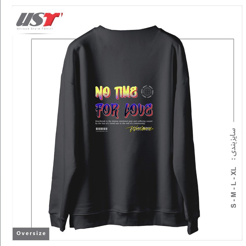 طرح typography 26 سوییشرت اورسایزرنگ دودی