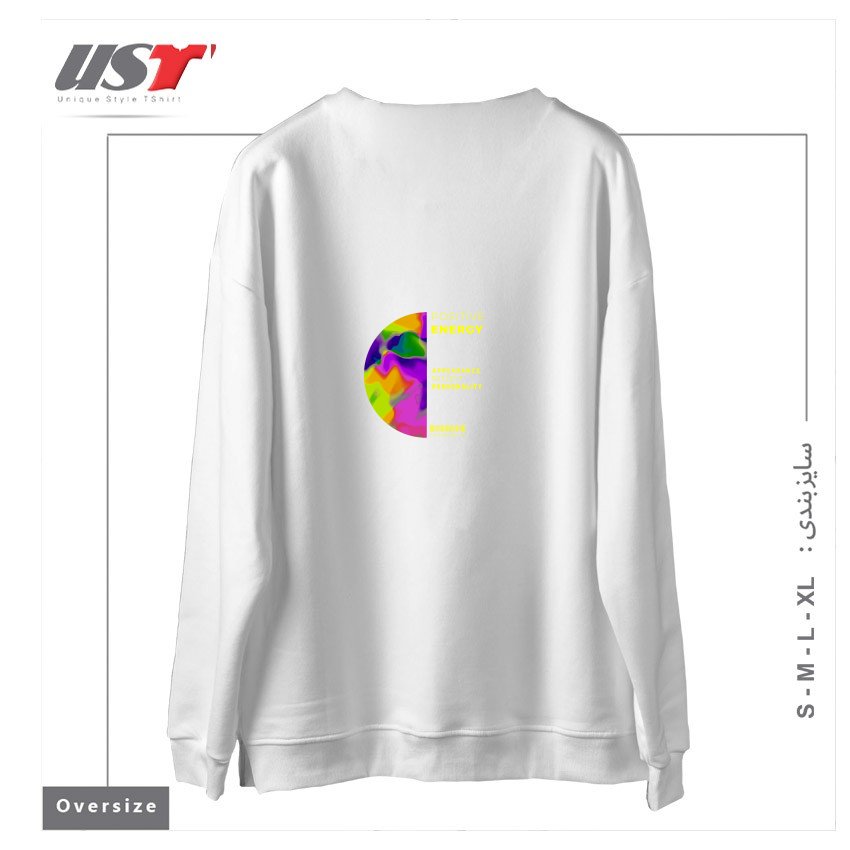 طرح typography 28 سوییشرت اورسایزرنگ سفید