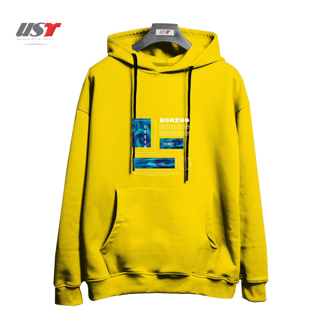 طرح typography 31 هودی اورسایزرنگ زرد