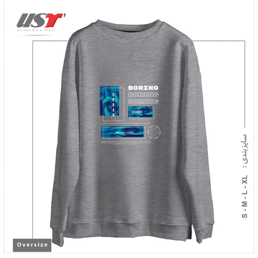 سوییشرت اورسایز طرح typography 31