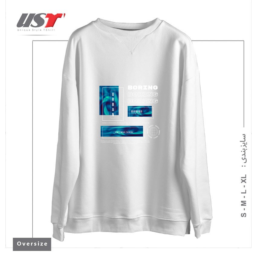 سوییشرت اورسایز طرح typography 31