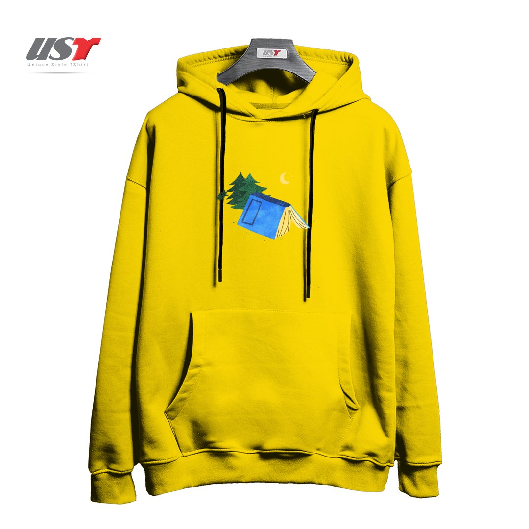 طرح BOOK CAMP هودی اورسایزرنگ زرد