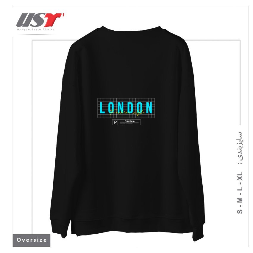 طرح typography 33 سوییشرت اورسایزرنگ مشکی