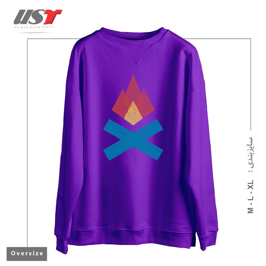 سوییشرت اورسایز طرح BUILD FIRES. TELL STORIES.