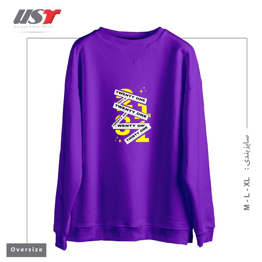 سوییشرت اورسایز طرح typography 34