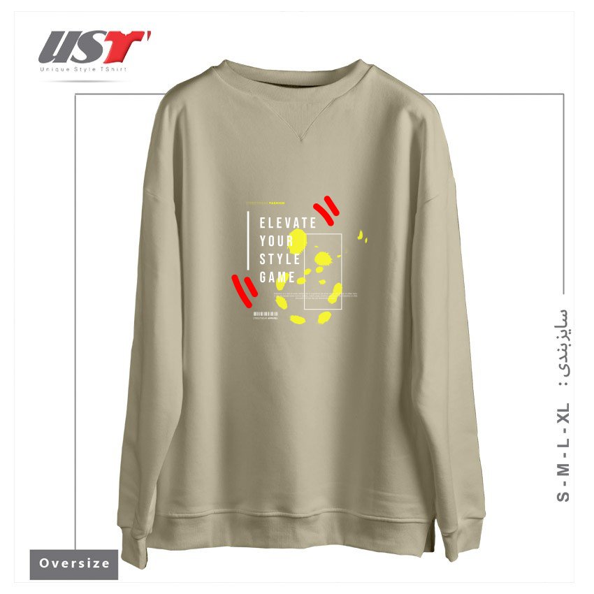 سوییشرت اورسایز طرح typography 35
