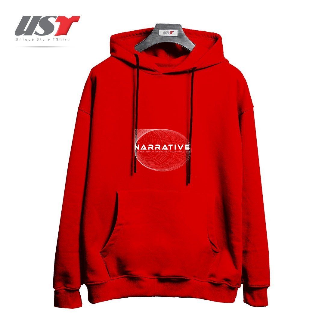 طرح typography 37 هودی اورسایزرنگ قرمز