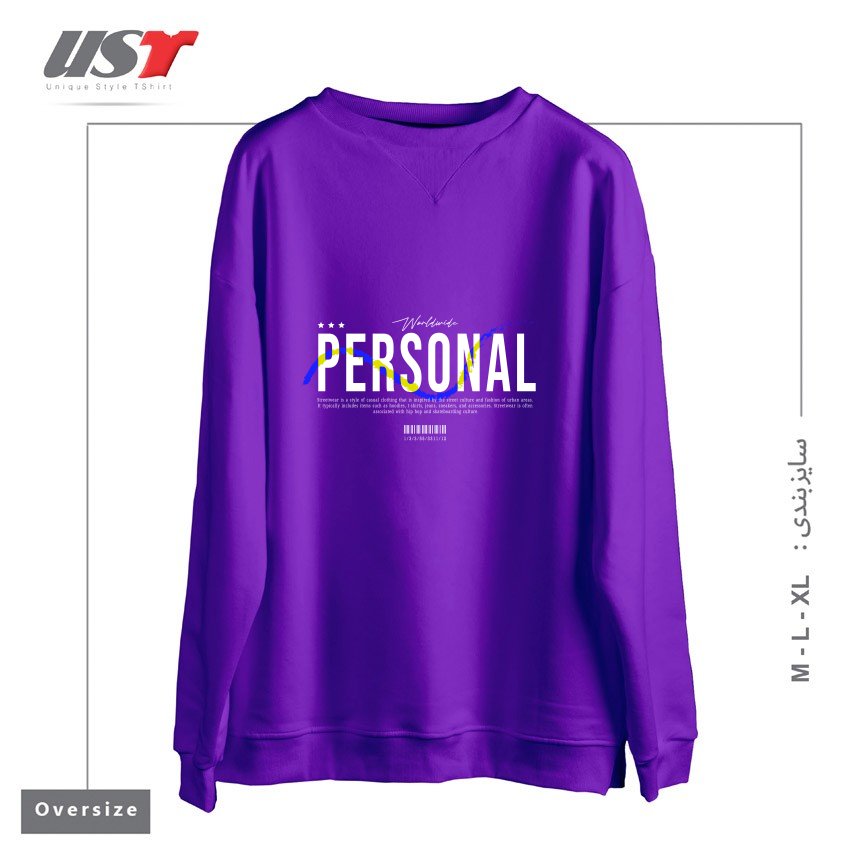 سوییشرت اورسایز طرح typography 38