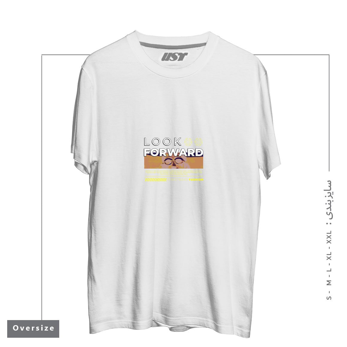 طرح typography 39 تیشرت اورسایزرنگ سفید