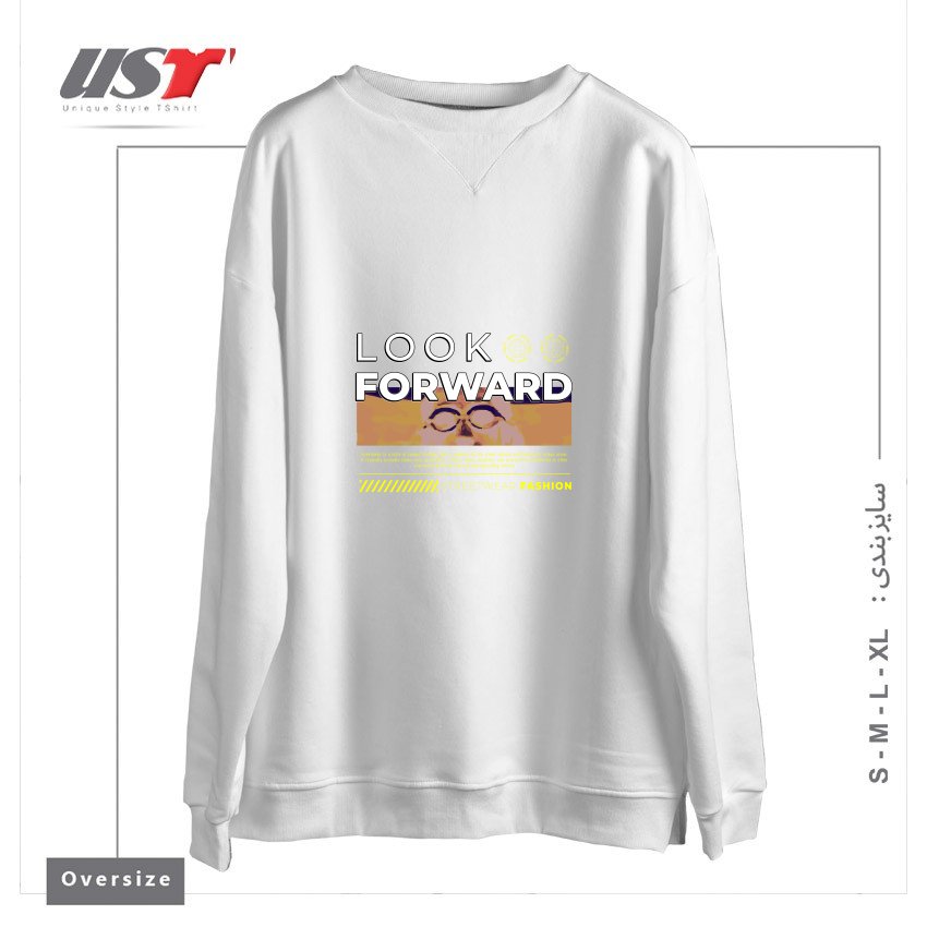 طرح typography 39 سوییشرت اورسایزرنگ سفید