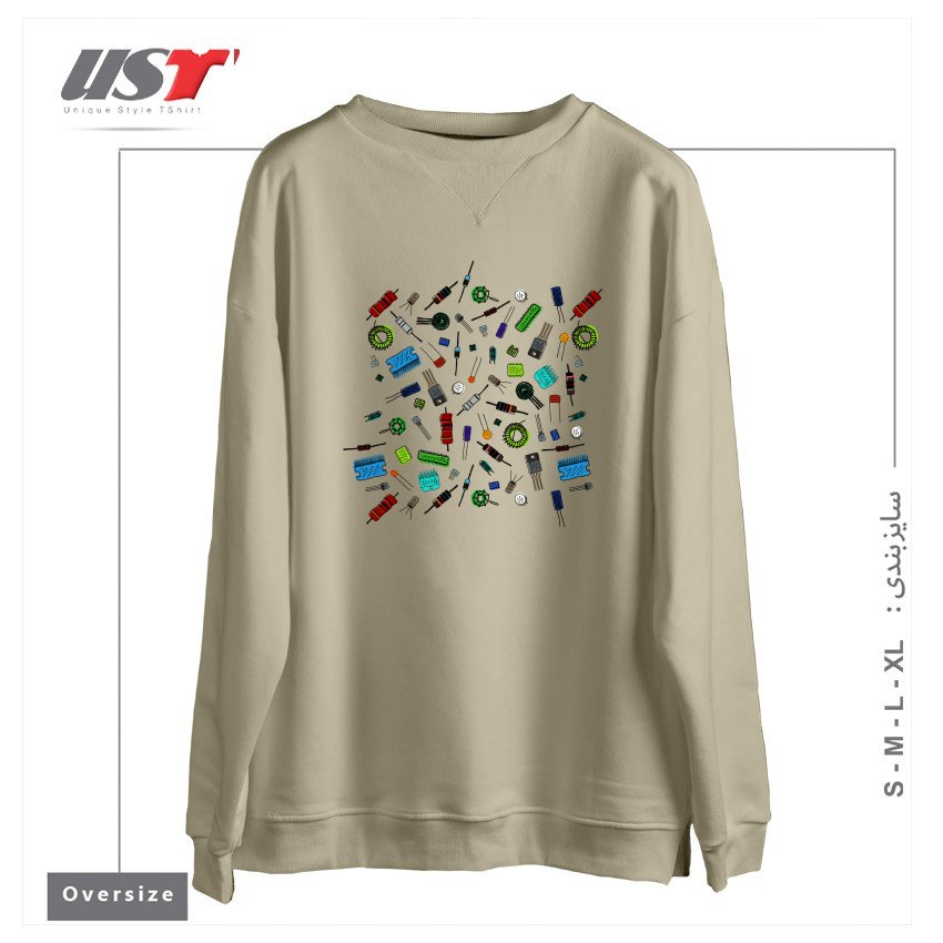 طرح CIRCUIT COMPONENTS - COLOR سوییشرت اورسایزرنگ نخودی