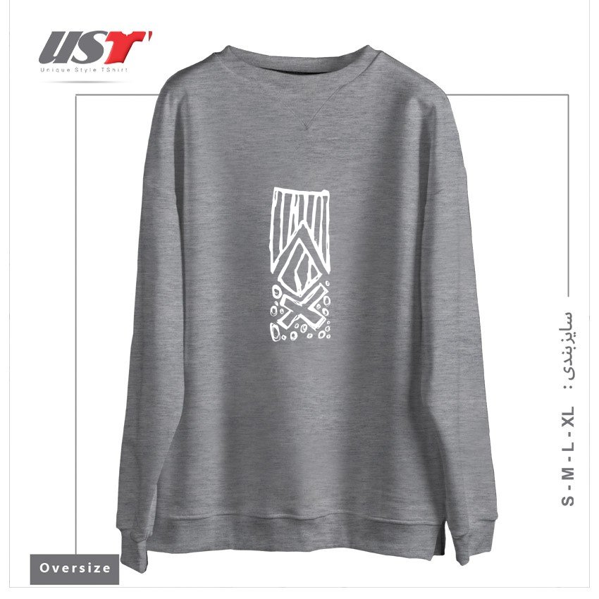 سوییشرت اورسایز طرح CAMPFIRE WHITE GRAPHIC