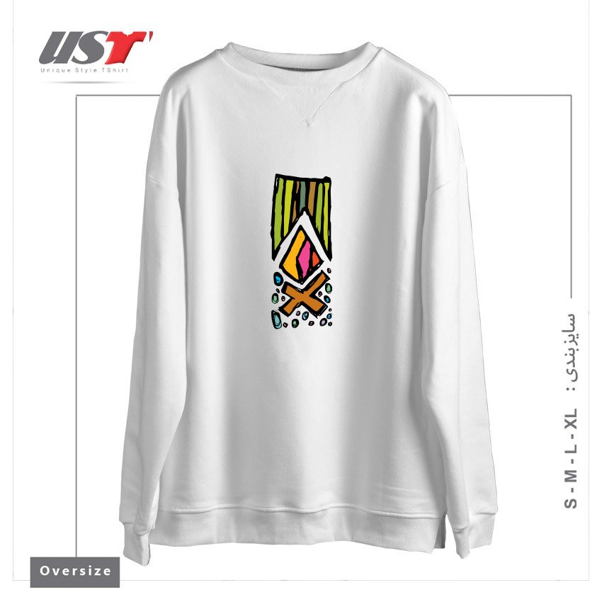 سوییشرت اورسایز طرح CAMPFIRE