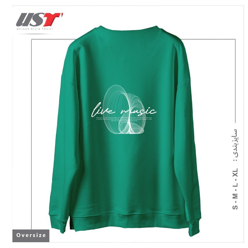 طرح typography 42 سوییشرت اورسایزرنگ سبز سدری