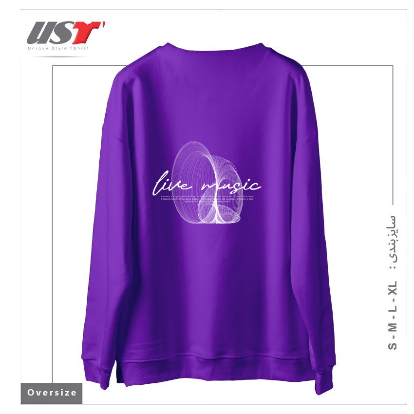 طرح typography 42 سوییشرت اورسایزرنگ بنفش