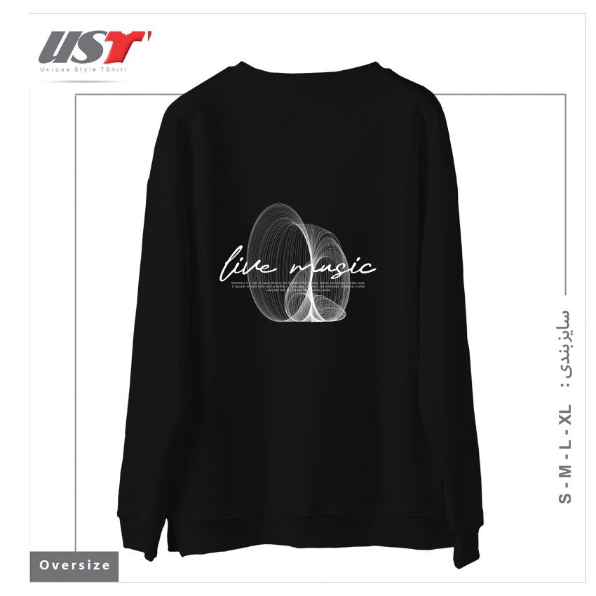 طرح typography 42 سوییشرت اورسایزرنگ مشکی