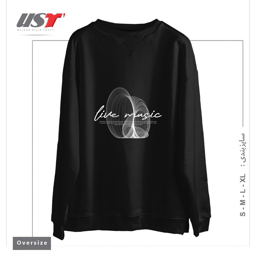 طرح typography 42 سوییشرت اورسایزرنگ مشکی