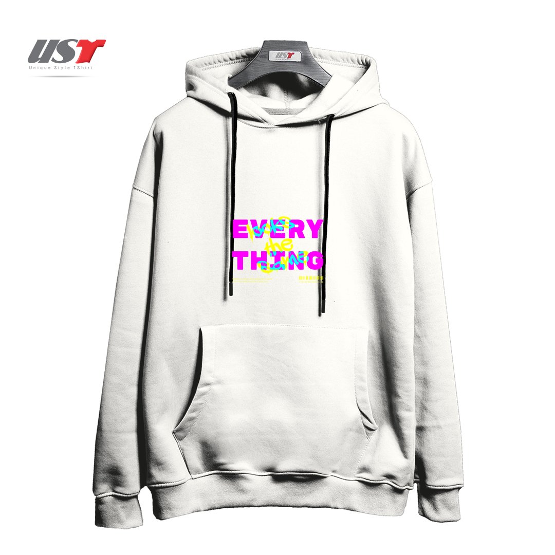 طرح typography 43 هودی اورسایزرنگ سفید