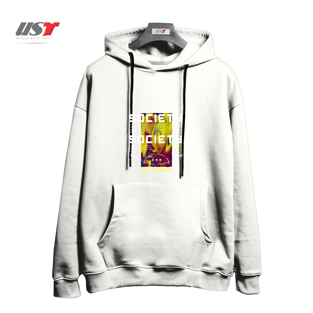 طرح typography 46 هودی اورسایزرنگ سفید