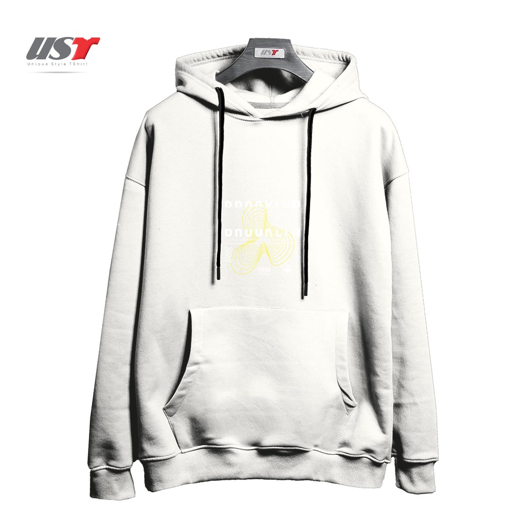 طرح typography 47 هودی اورسایزرنگ سفید