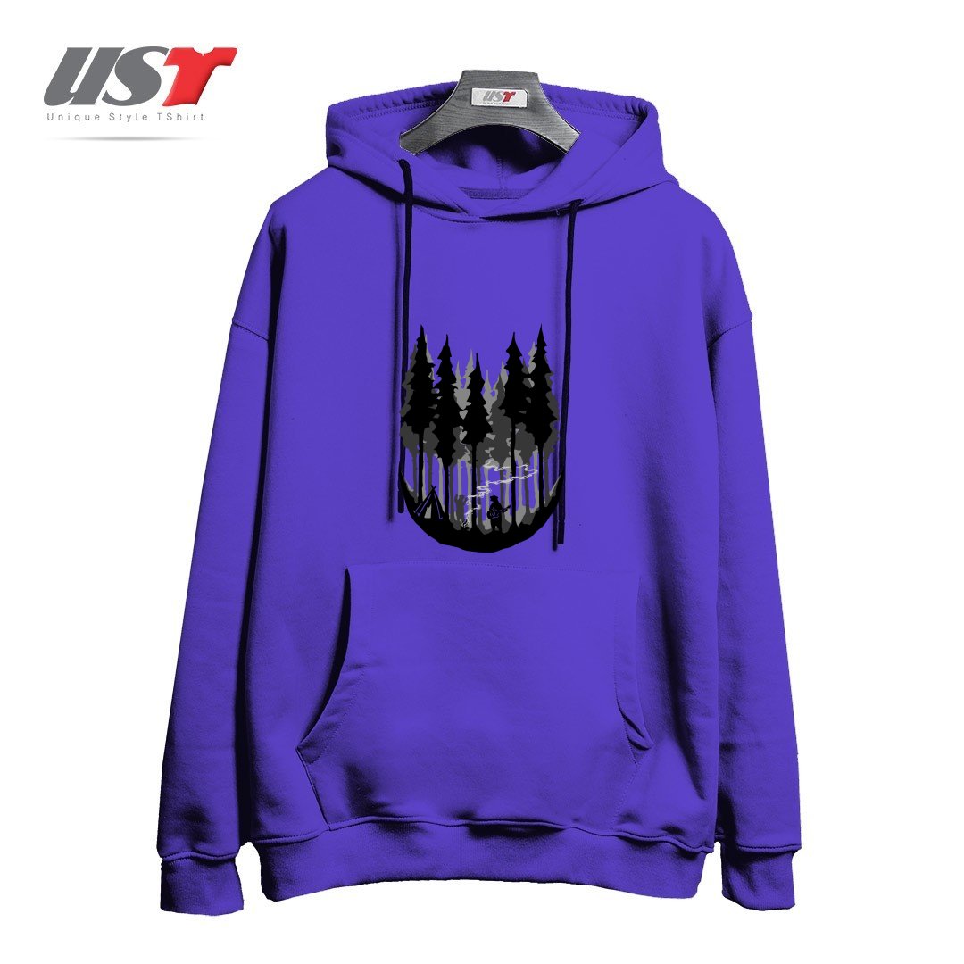 طرح ENJOY CAMPING هودی اورسایزرنگ بنفش