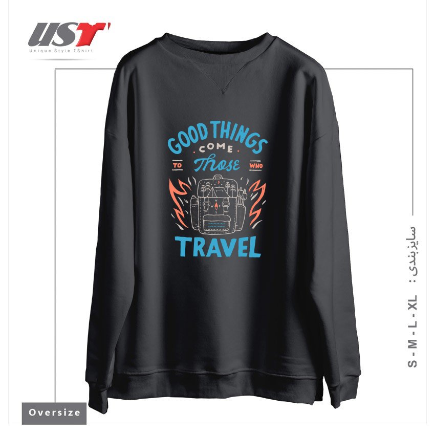 سوییشرت اورسایز طرح GOOD THINGS
