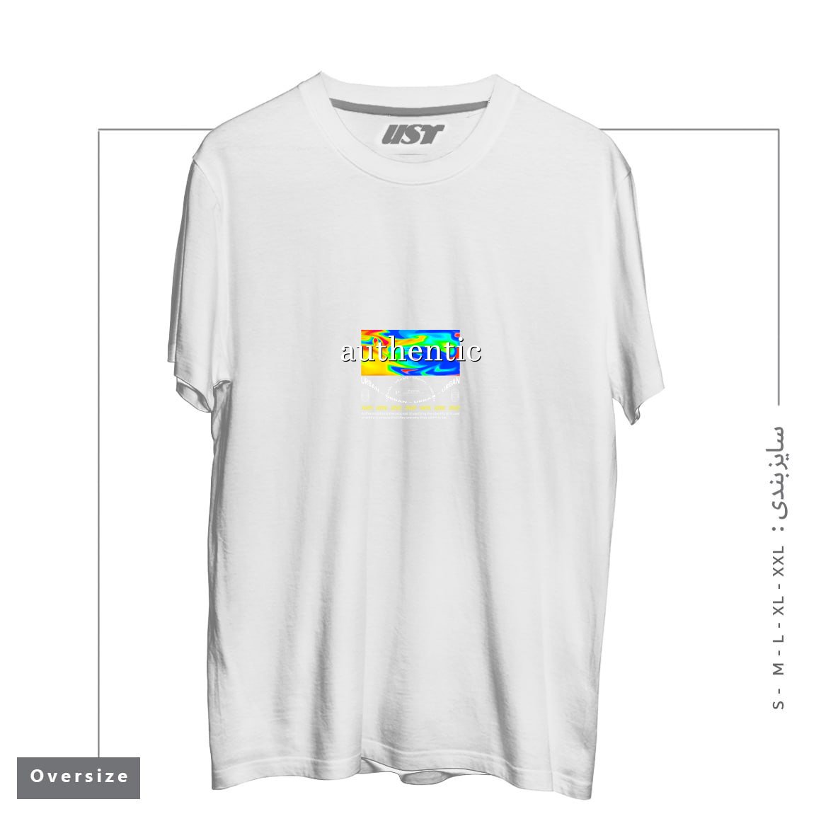 طرح typography 54 تیشرت اورسایزرنگ سفید