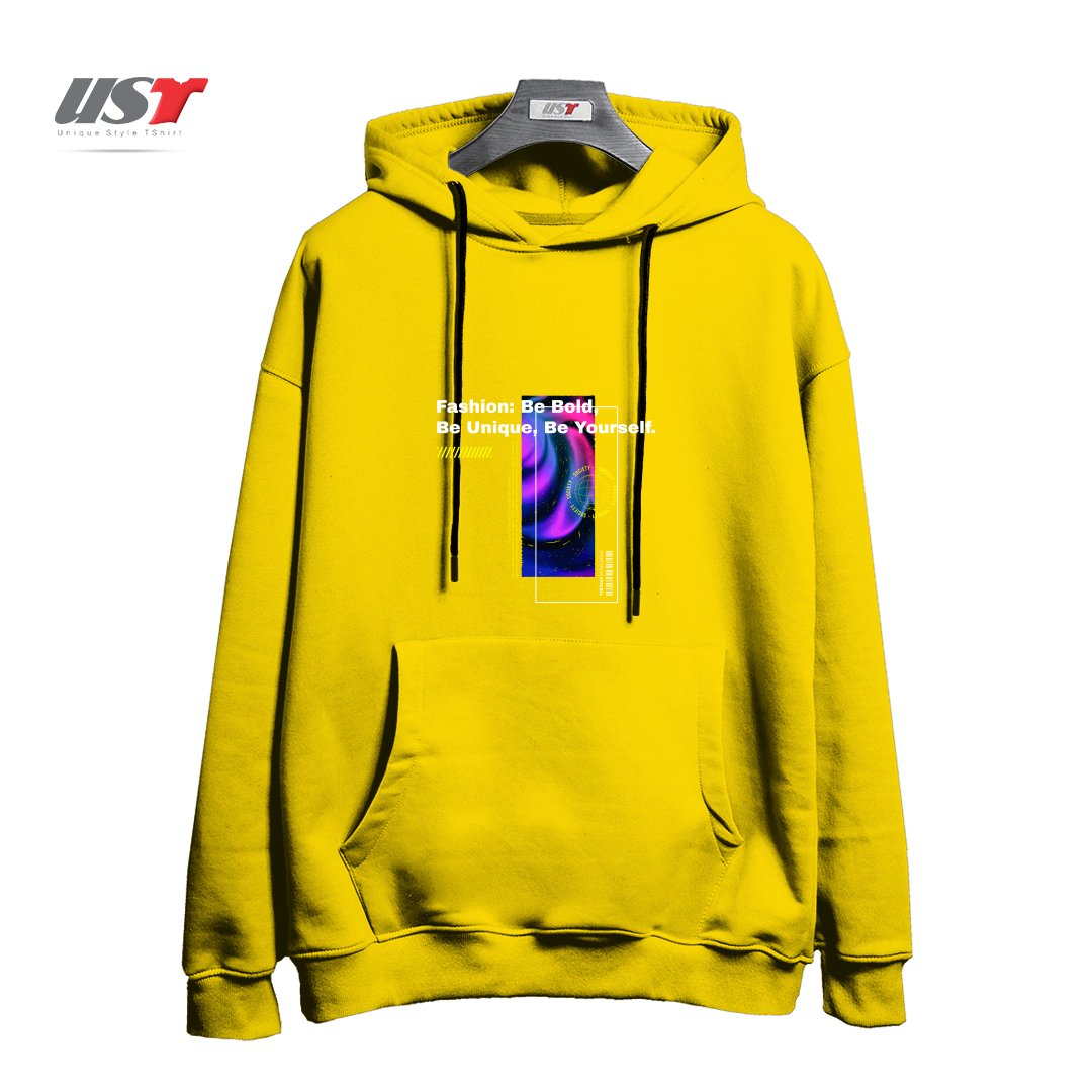 طرح typography 55 هودی اورسایزرنگ زرد