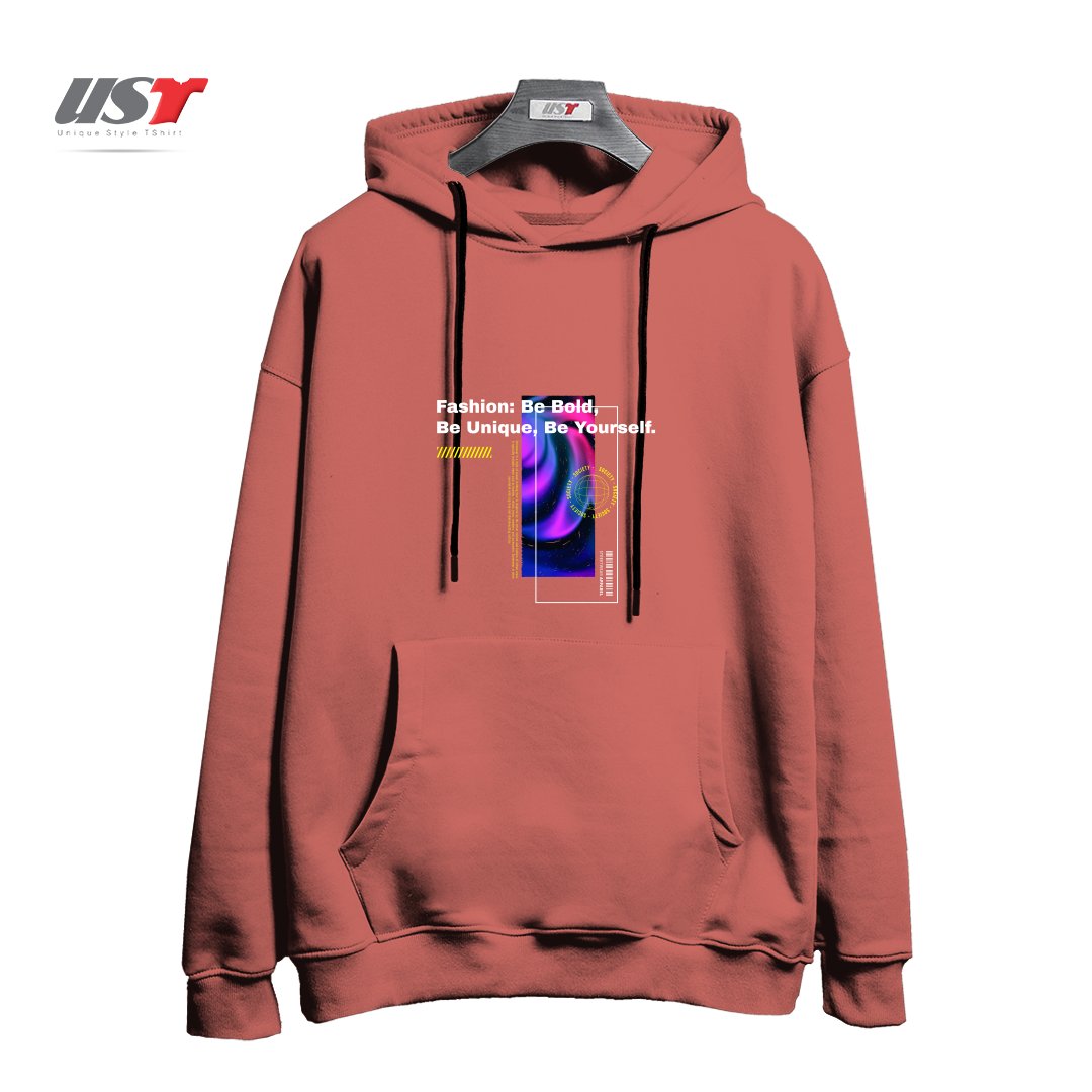 طرح typography 55 هودی اورسایزرنگ آجری