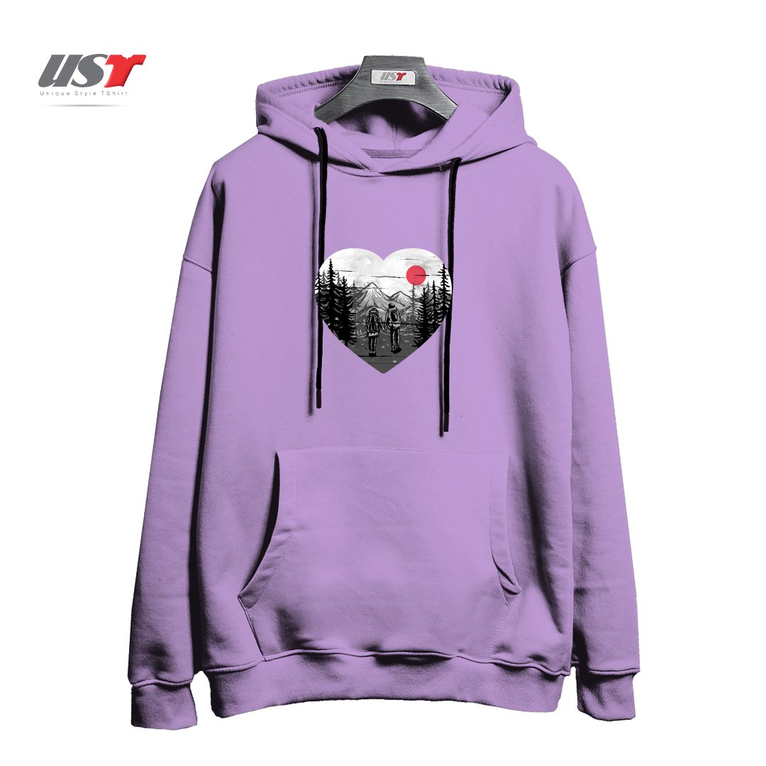 هودی اورسایز طرح HIKE AND LOVE