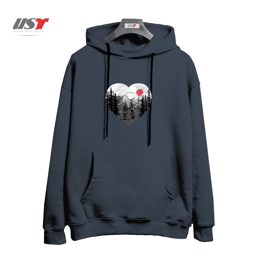 طرح HIKE AND LOVE هودی اورسایزرنگ دودی