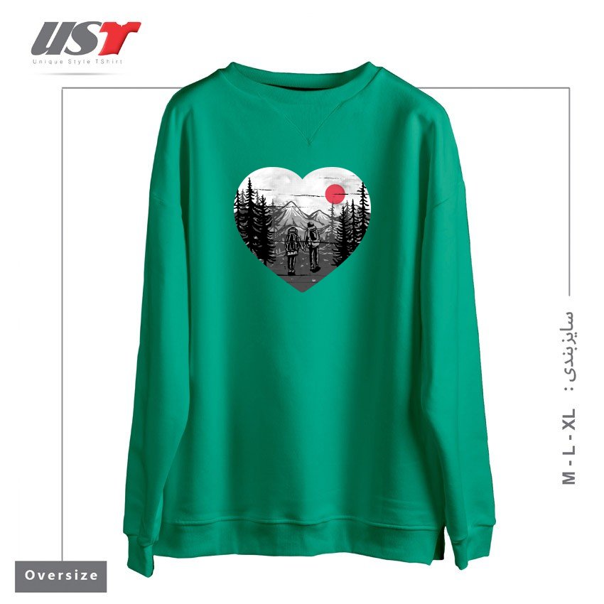 سوییشرت اورسایز طرح HIKE AND LOVE