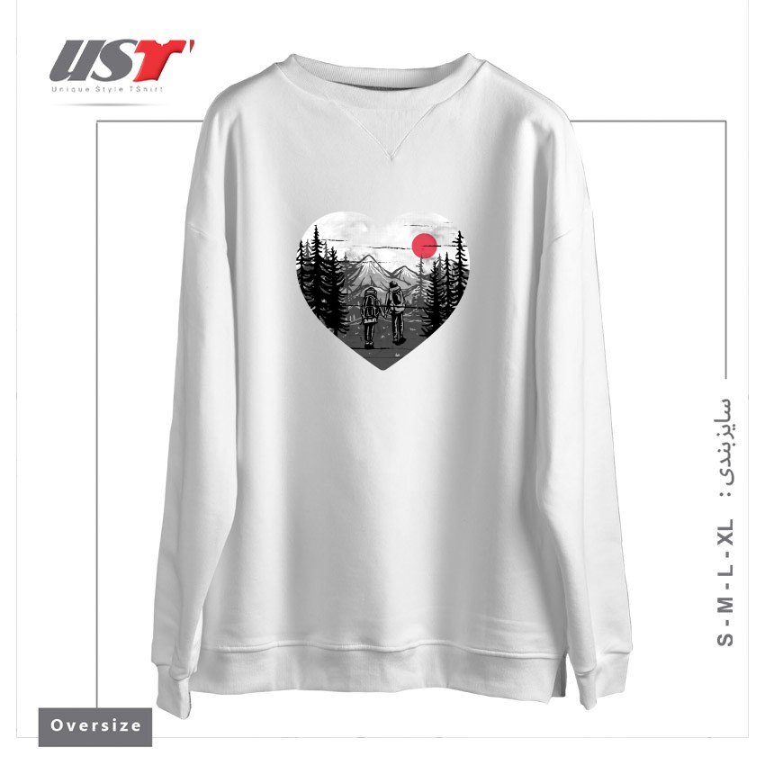 سوییشرت اورسایز طرح HIKE AND LOVE