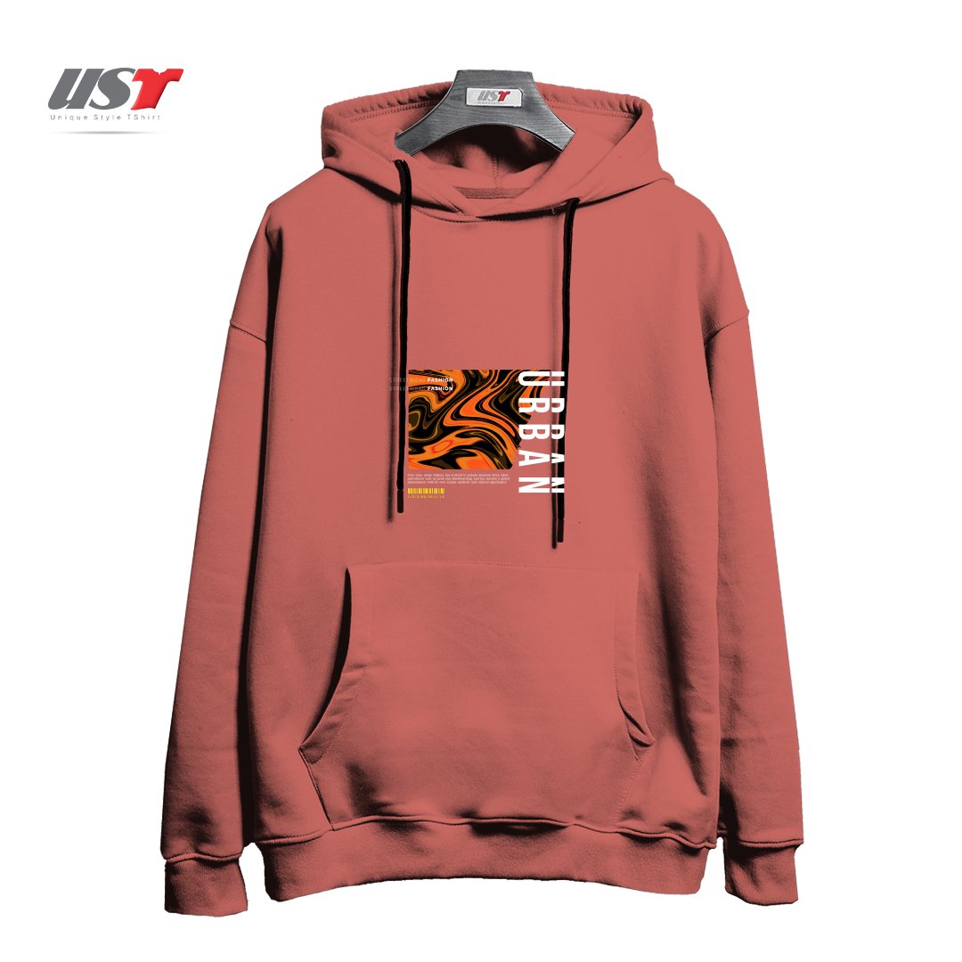 طرح typography 56 هودی اورسایزرنگ آجری