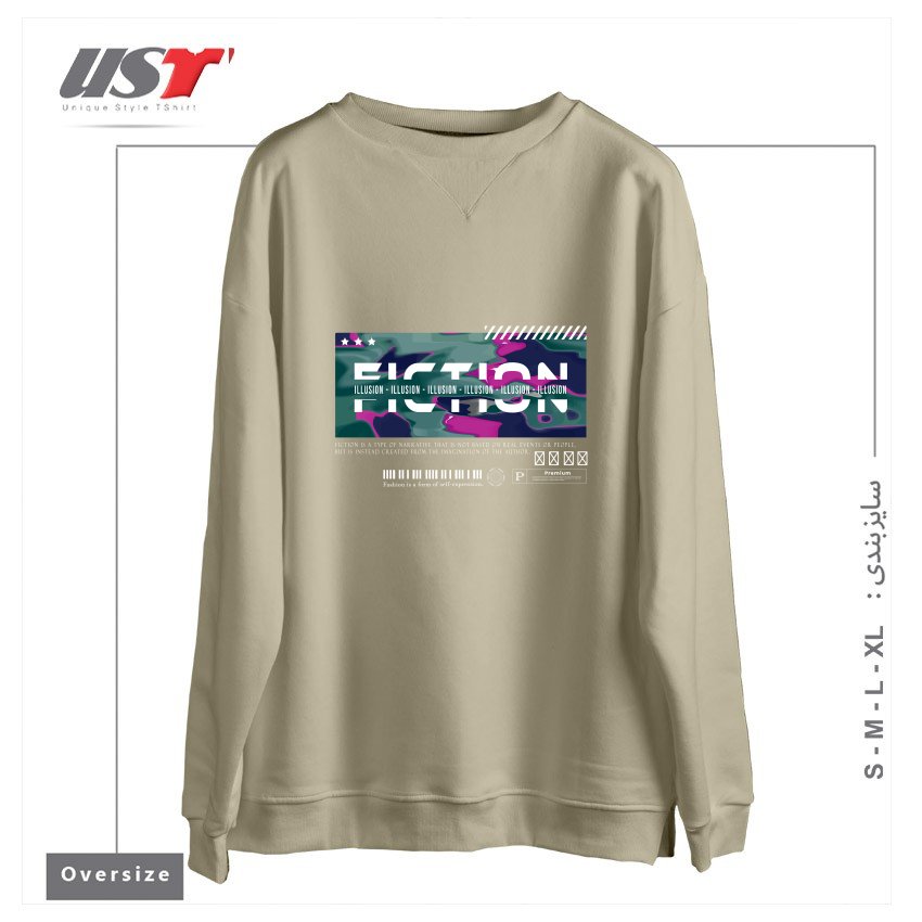 سوییشرت اورسایز طرح typography 58