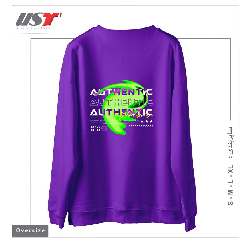 طرح typography 59 سوییشرت اورسایزرنگ بنفش