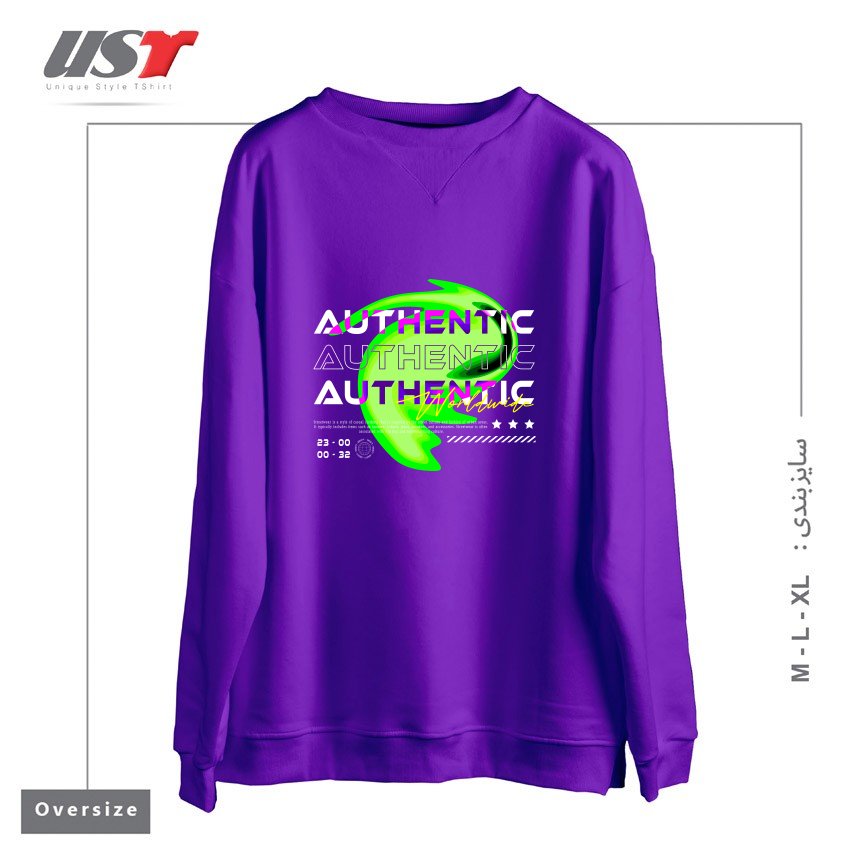 سوییشرت اورسایز طرح typography 59